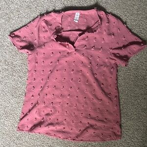Women's Pink Textured Top
